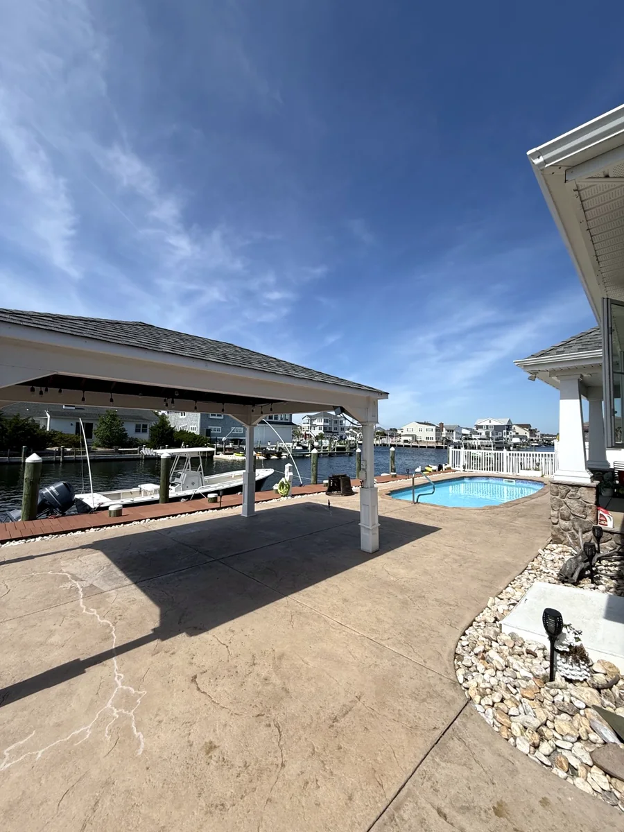 Pool and patio surface before restoration
